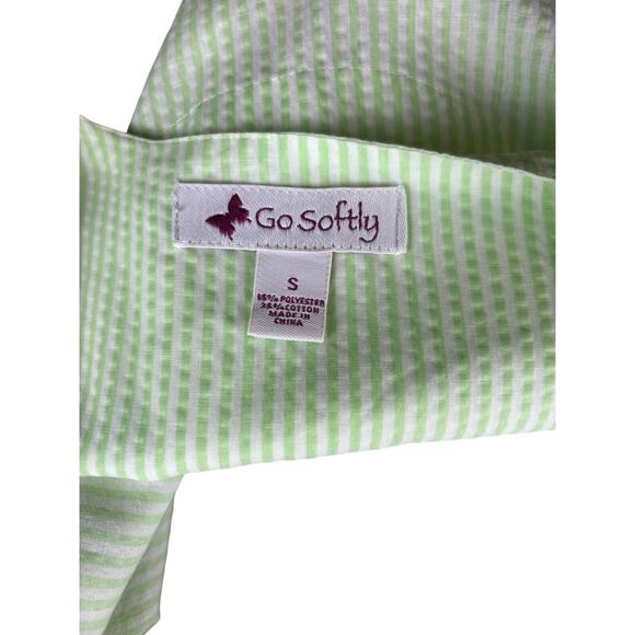 Go Softly Patio Petite Small S Striped Short Sleeve Maxi Dress Lounge Flowy S - Picture 6 of 7